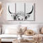 «Peeking Cow» en noir et blanc sur toile, 3 pièces-97769605