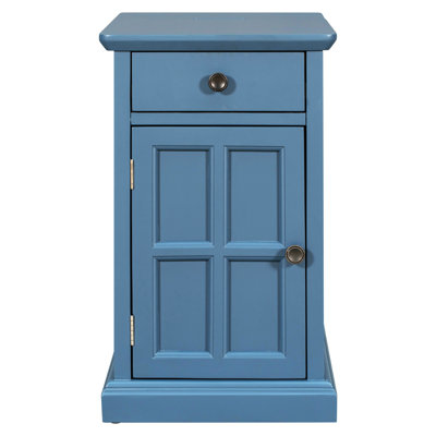 Classic Vintage Livingroom End Table Side Table With USB Ports And One Multifunctional Drawer With Cup Holders