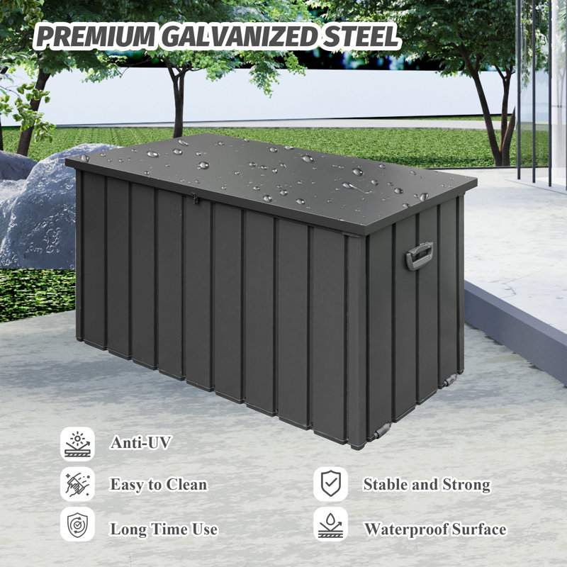 Boîte de rangement pour terrasse verrouillable Domi, Gris