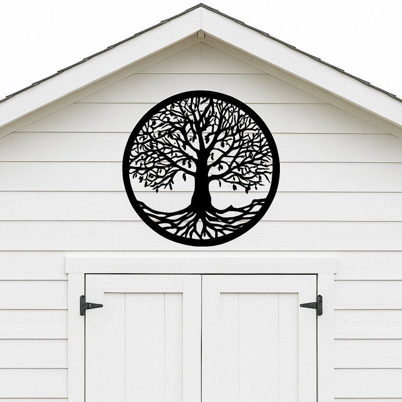 Handmade Traditional Plants & Flowers Wall Decor on Metal, 18" H x 18" W x 0.25" D, Polished Stainless Steel