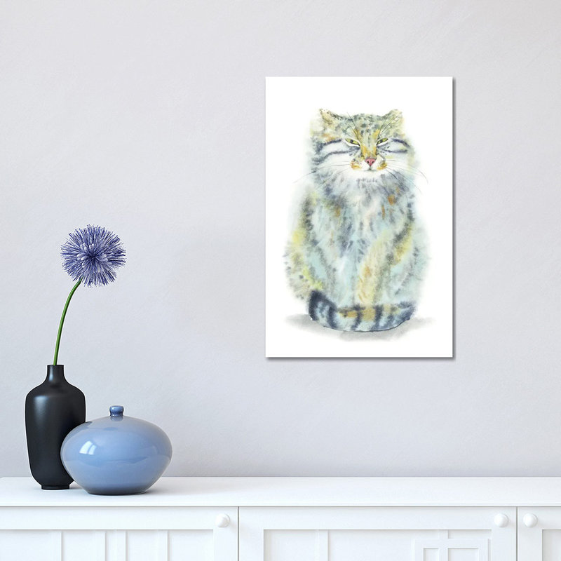 «Tricky Manul» par Alexey Dmitetchich Shmyrov - reproduction, H 18 po x l 12 po x 1,5 po