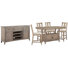 Extendable Counter Height Dining Table With 4 Counter Chairs And Buffet