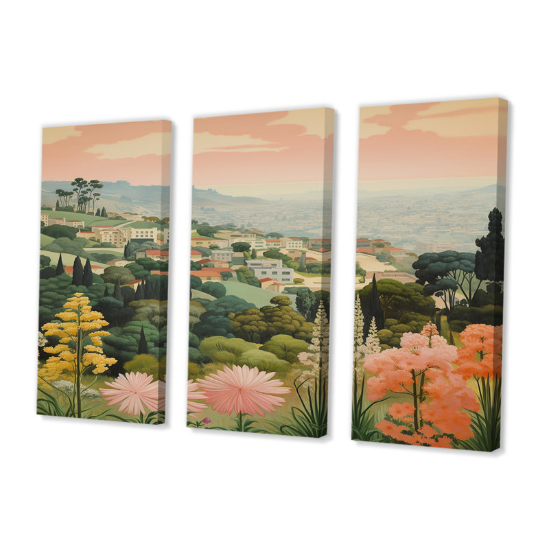 «Silene - City Buildings», ensemble de reproduction d'art mural, Toile tendue, H 40 po x l 60 po x P 1 po