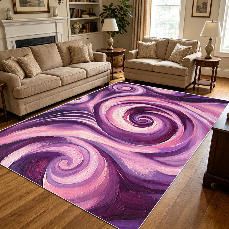 1PC Abstract Swirl Oil Painting area rugs for Living Room, Soft and Comfortable, Suitable for all seasons, easy-to-maintain, machine washable Indoor floor mat, Under Table Farmhouse suitable for dining room, bedroom, kitchen, entryway, home hallway,