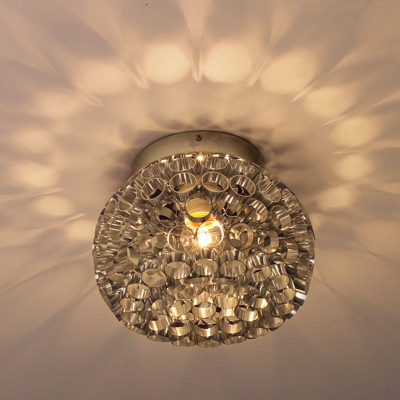 Plafonnier encastré géométrique 8 po 1 lumières unique Laguna, Chrome