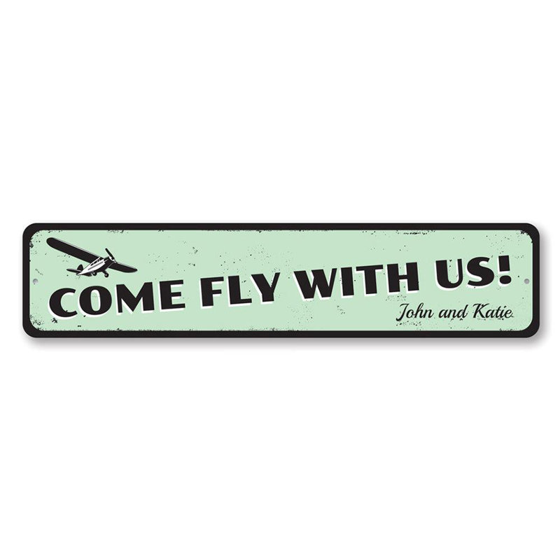 Plaque en métal avion, H 6 po x l 24 po x P 0,06 po