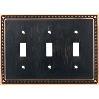 Classic Beaded 3-Gang Toggle Light Switch Wall Plate