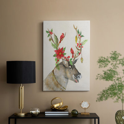 Playful Reindeer I -Gallery Wrapped Cavas