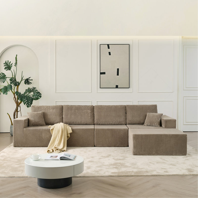 Canapé modulaire 139,3 po, Gris