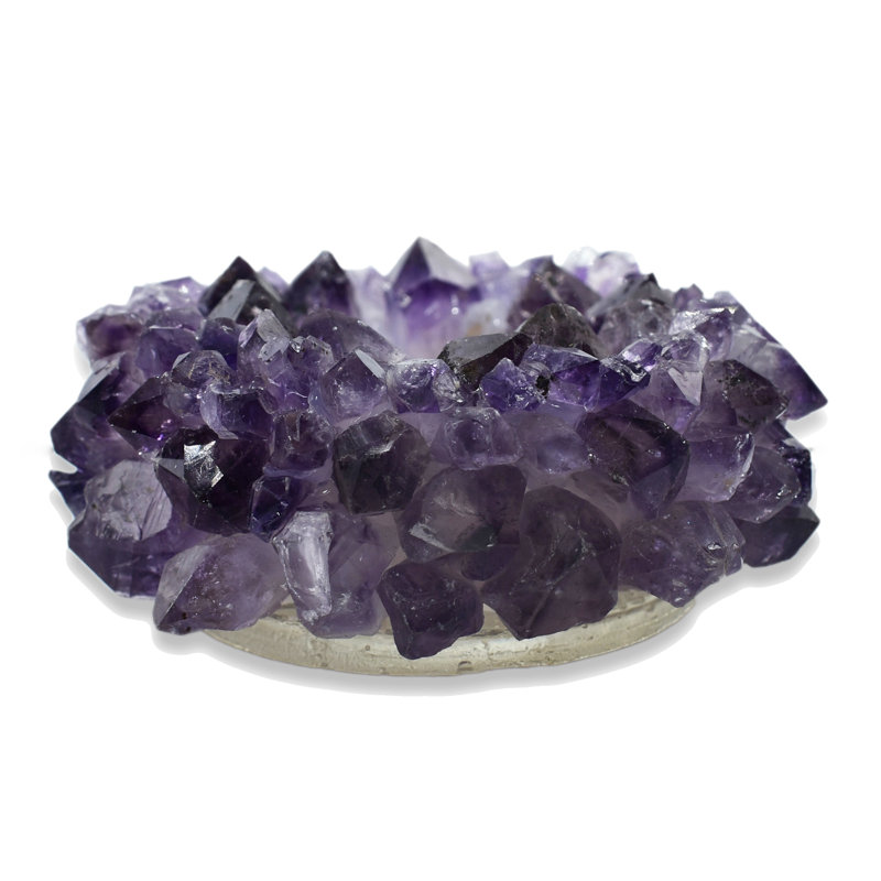 Stone Tabletop Votive Holder, Amethyst