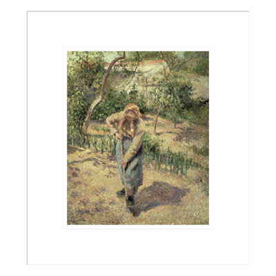 «Femme creusant dans un verger» par Camille Pissarro, impression giclée sur cadre