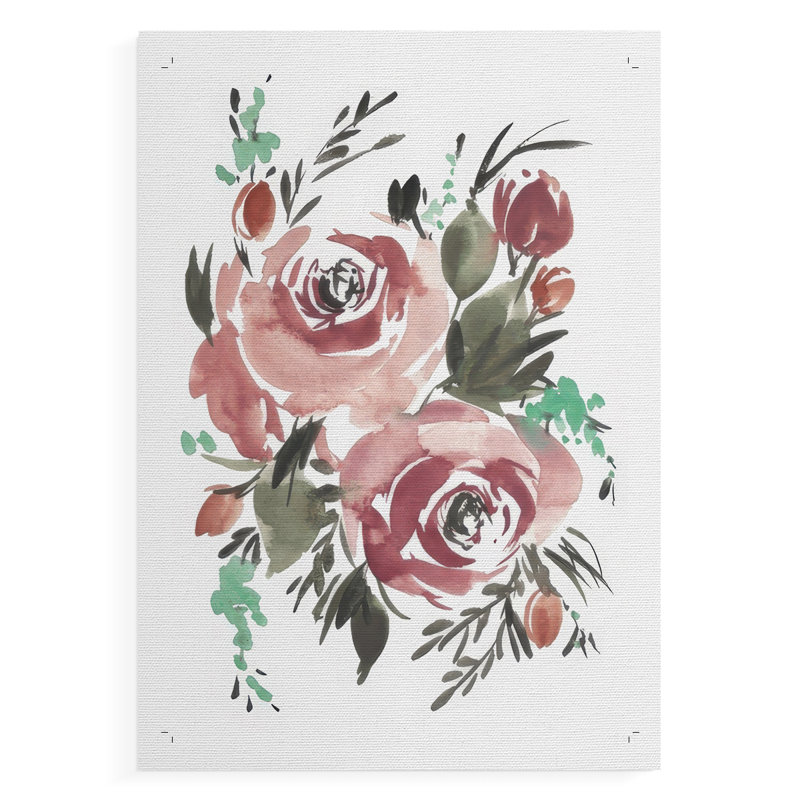 Jolies roses II - reproduction de toile seulement - non encadrée, H 27 po x l 18 po