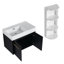 Meuble-lavabo mural 30 po avec lavabo et support de rangement, lavabo à rebord épais en résine gauche, ensemble KD-130627919-130627921