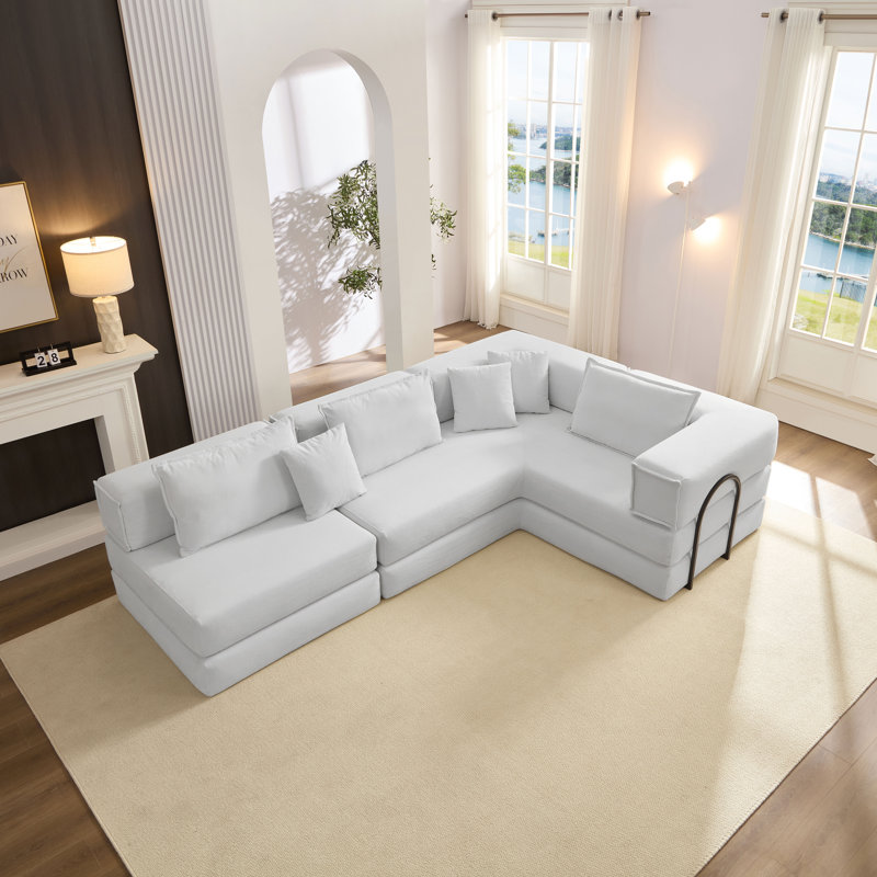 Canapé modulaire surdimensionné moderne en velours côtelé avec design modulaire et mousse haute densité pour un confort ultime