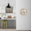 Horloge murale en verre trempé tissé, style rustique beige, décoration intérieure, art mural, idée cadeau unique