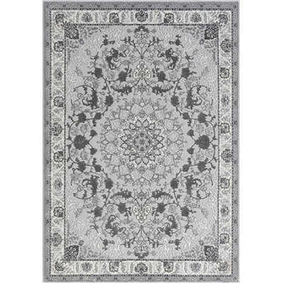Infinity Floral Area Rug in Gray
