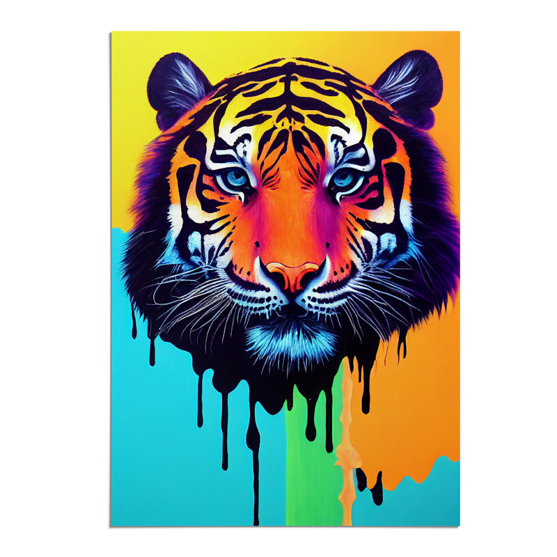 Painted Tiger No.5 Abstract - Wall Art, 42cm H x 29.7cm W, Paper
