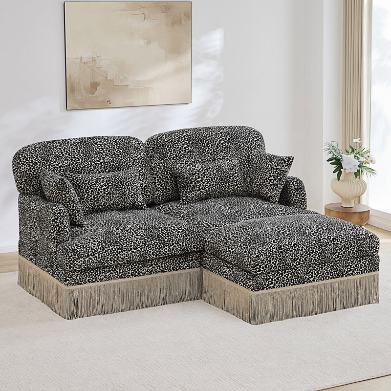 Canapé Comfy Leopard, Khaki Chenille