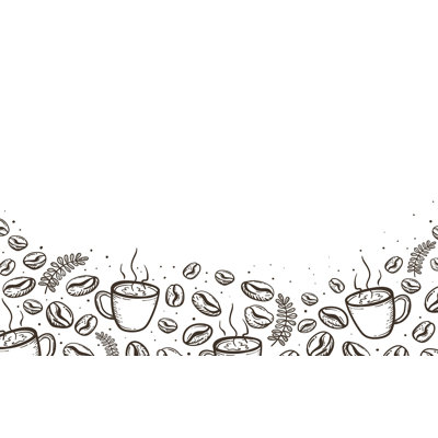 Premium Peel & Stick Wall Mural - Coffee Beans And Cups