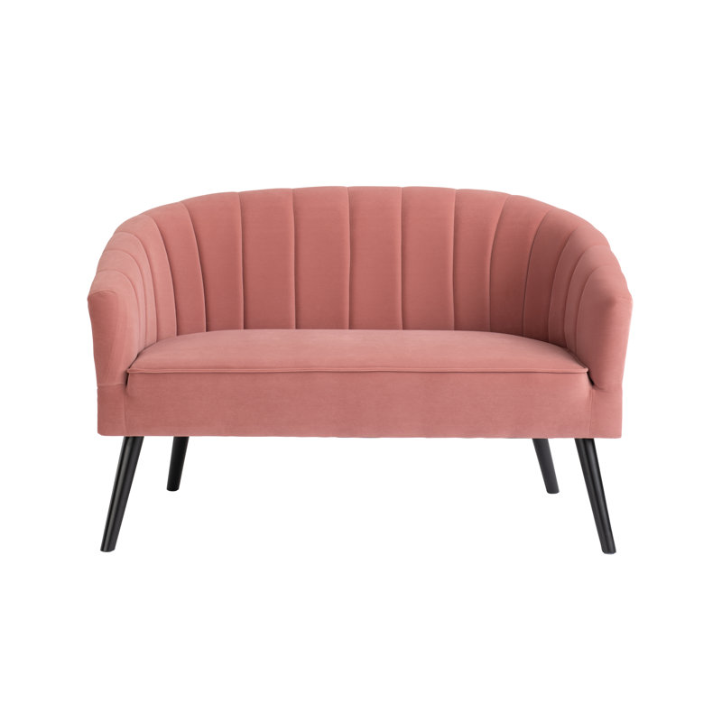 Thaddeus 2 Seater Velvet Loveseat, Pink