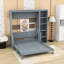 Lit escamotable en bois avec bureau et tablettes, conception pliable-300063463-300063460