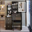 Armoire de chevet gauche polyvalente avec miroir DEL et grand espace de rangement