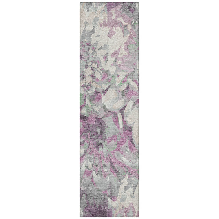 Machine Washable Indoor/Outdoor Molewski ACN2340 Floral Rug