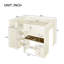 Beige Full Size Loft Bed With Storage, Drawers And Desk - Structure Wood Size Integrated Wardrobe, Storage Shelves, & In
