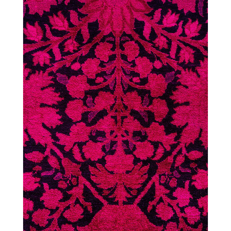 Tapis rose noué à la main de conception unique Holsworth - rose