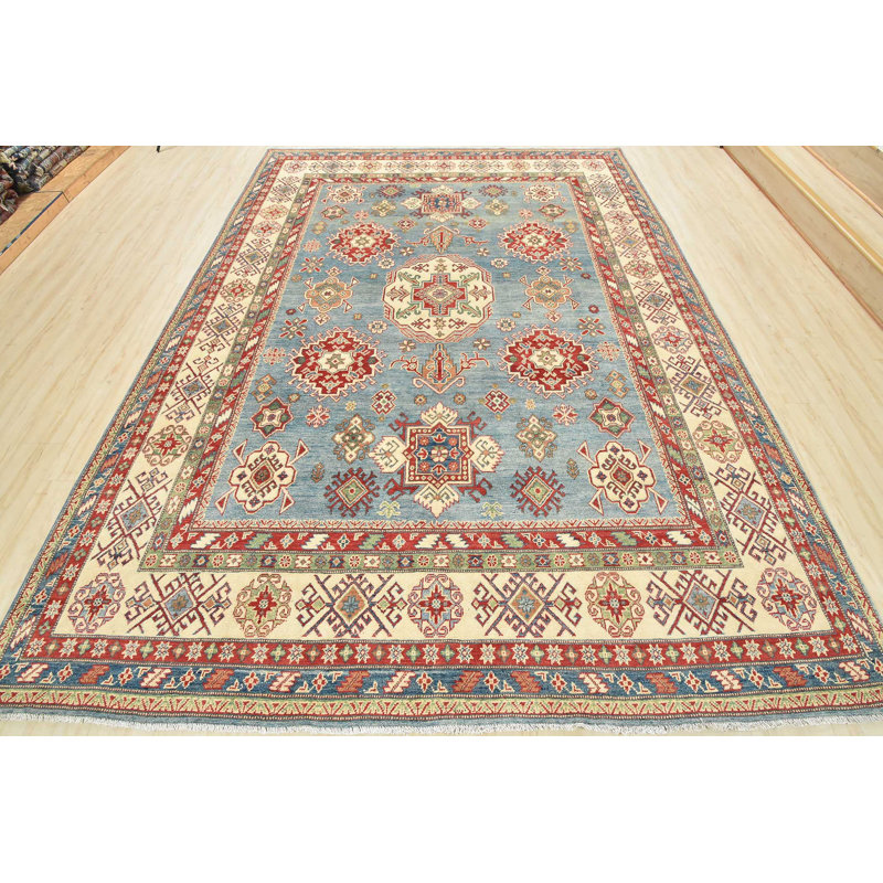 Tapis bleu unique de 8 pi 11 po x 11 pi 11 po
