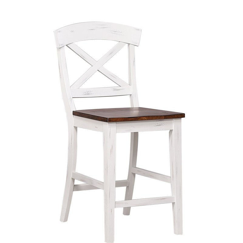 Tabouret de comptoir 24 po Claudell, Brun, Blanc