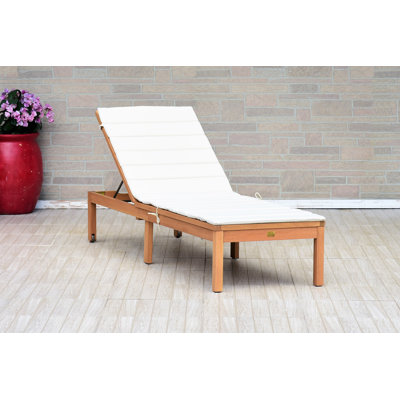 Chaise longue d'extérieur en bois d'eucalyptus inclinable Jade 