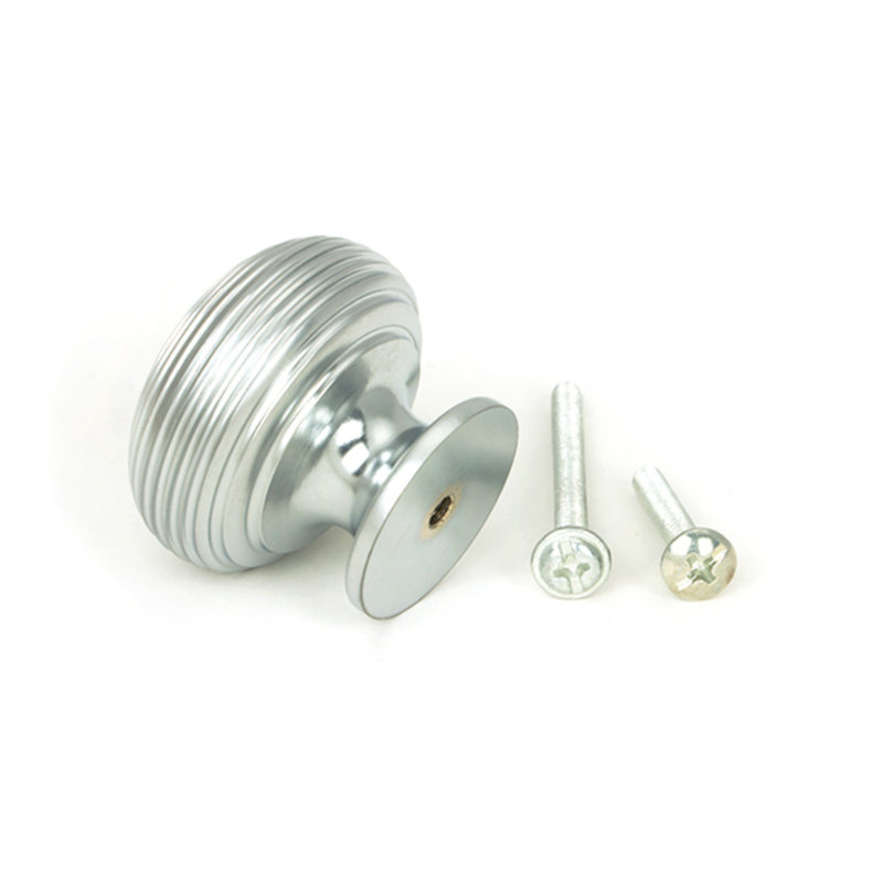 Round Knob, Satin Chrome, 4 cm