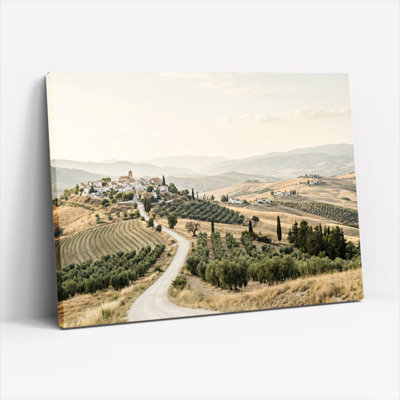 Ensemble de 1 tableau sur toile représentant un paysage rural