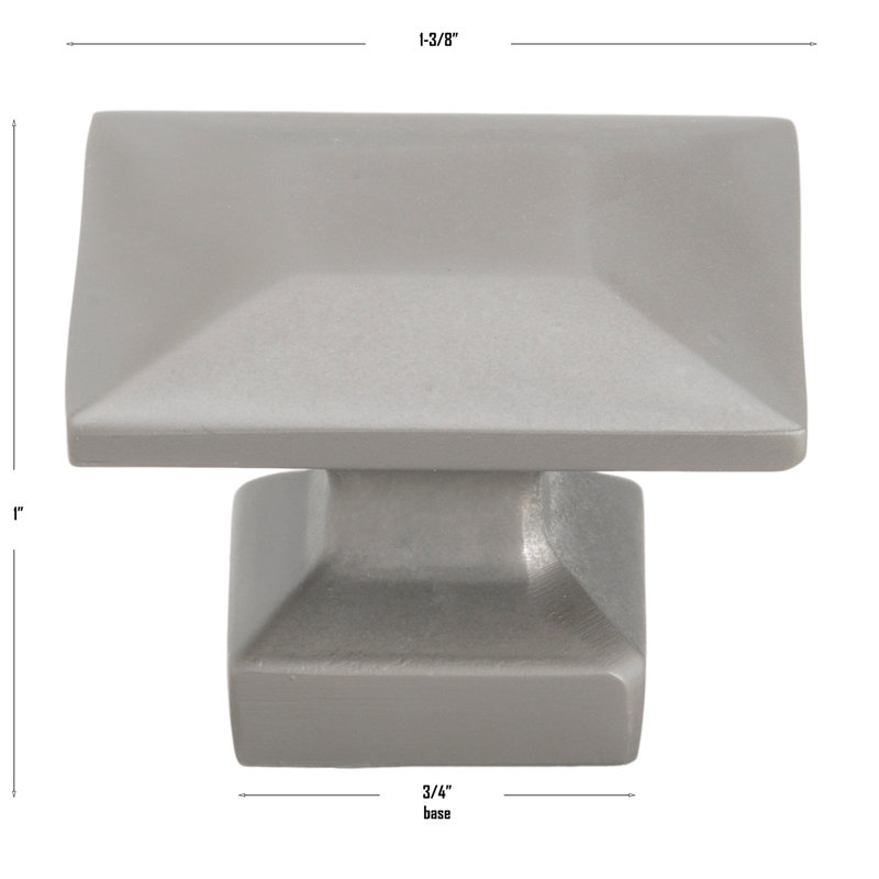 1 3/8" Length Square Knob Multipack, Graphite