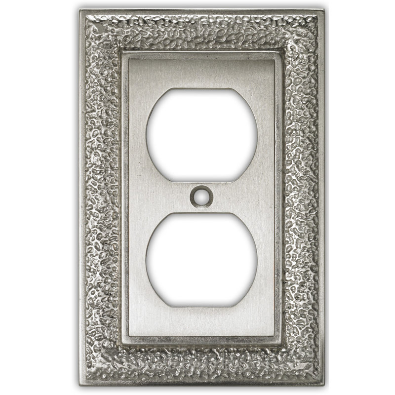 No Subject 2 - Gang Duplex Outlet Standard Wall Plate, Silver