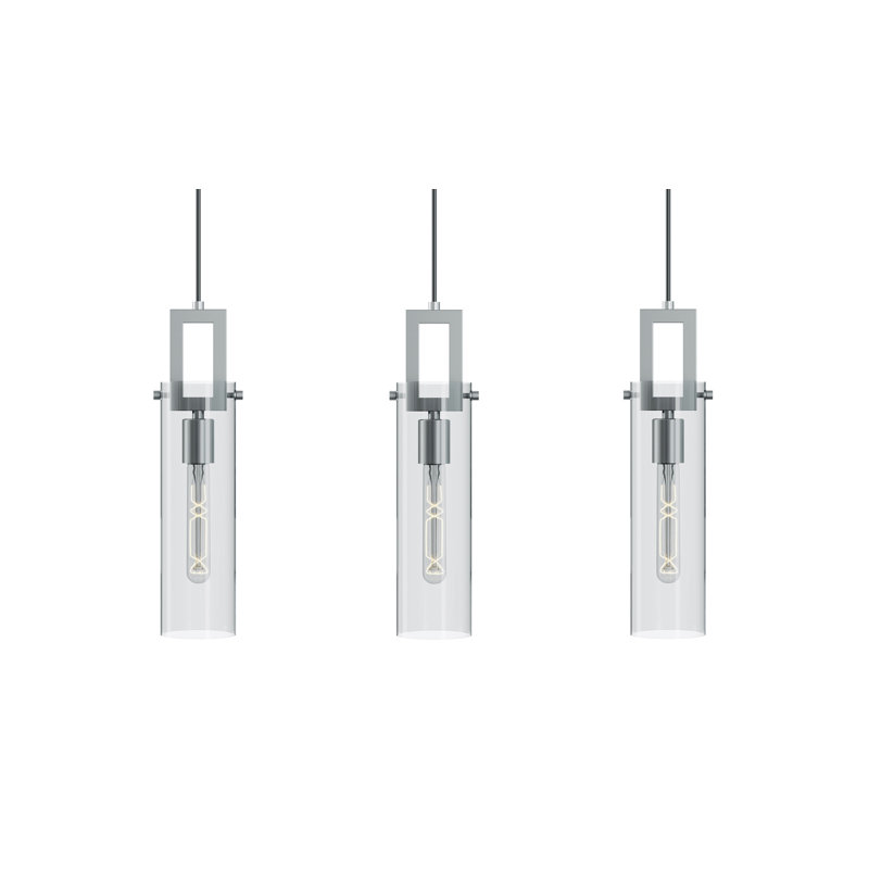 Houston 3-Light Linear Pendant - 60W -, Satin Nickel