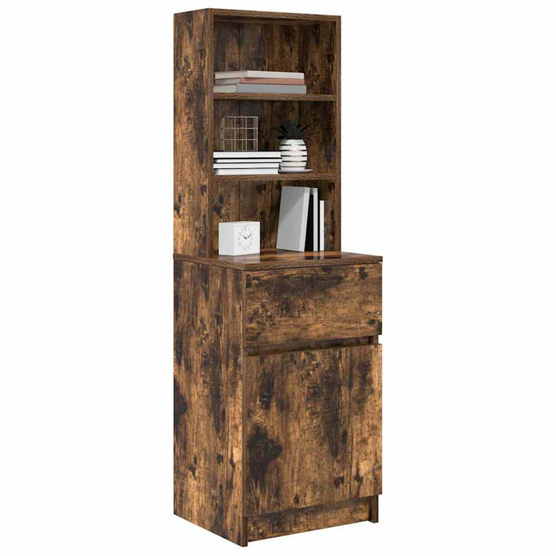 Bedside Cabinet 39X35x125 Cm Engineered Wood, Smoked Oak