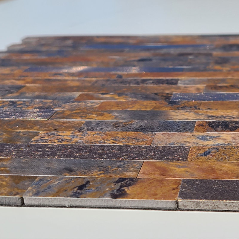 Carreau de mosaïque pelez et collez 12 po x 12 po, Brun rustique