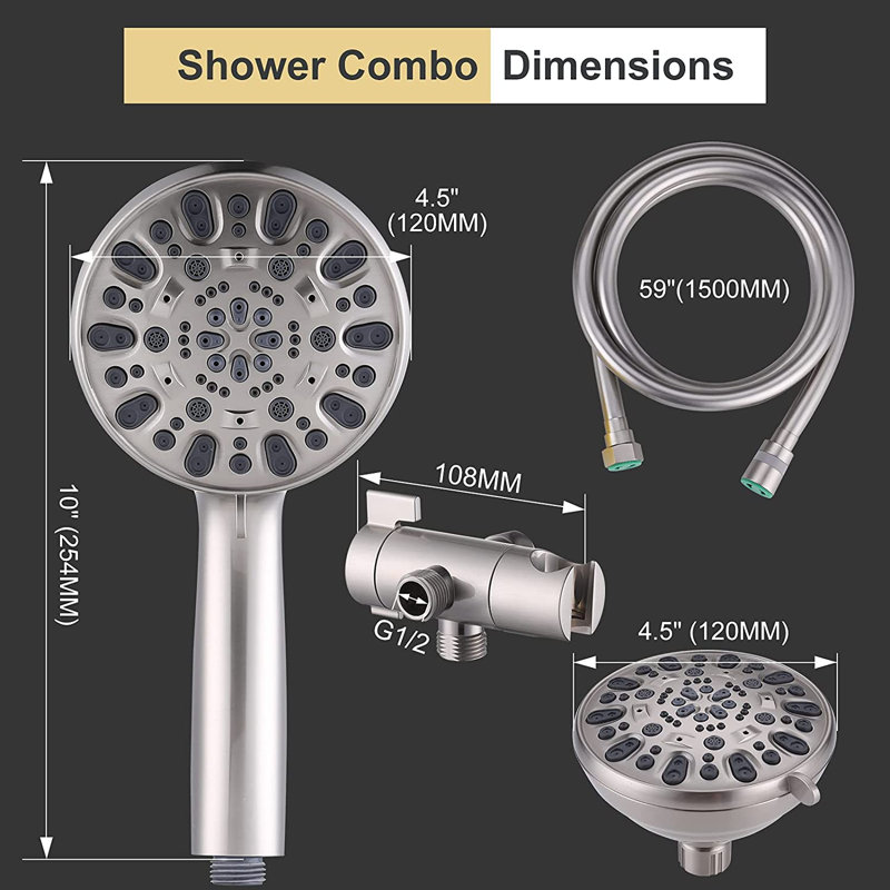 Pomme de douche à main Rain, Nickel brossé