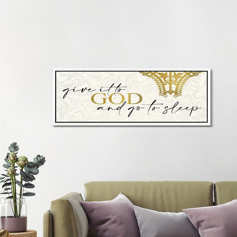 Give It To God by Kimberly Allen - Panoramic Print on Canvas, White Framed, 40.64cm H x 121.92cm W x 3.81cm D