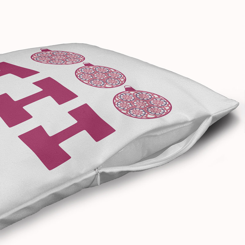 Ho Ho Ho Accent Pillow with Insert, Pink, 26" H x 26" W