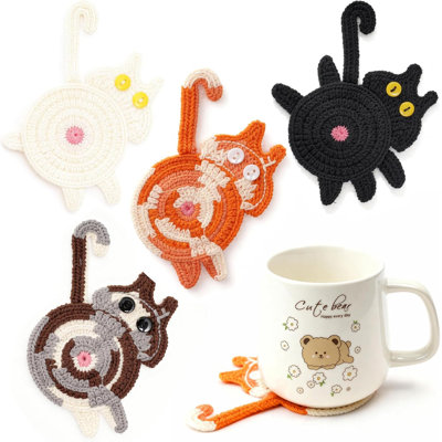 Coasters Set of 4,Valentines Day Gifts for Her,Cute Coffee Coaster for Home Decor Tabletop