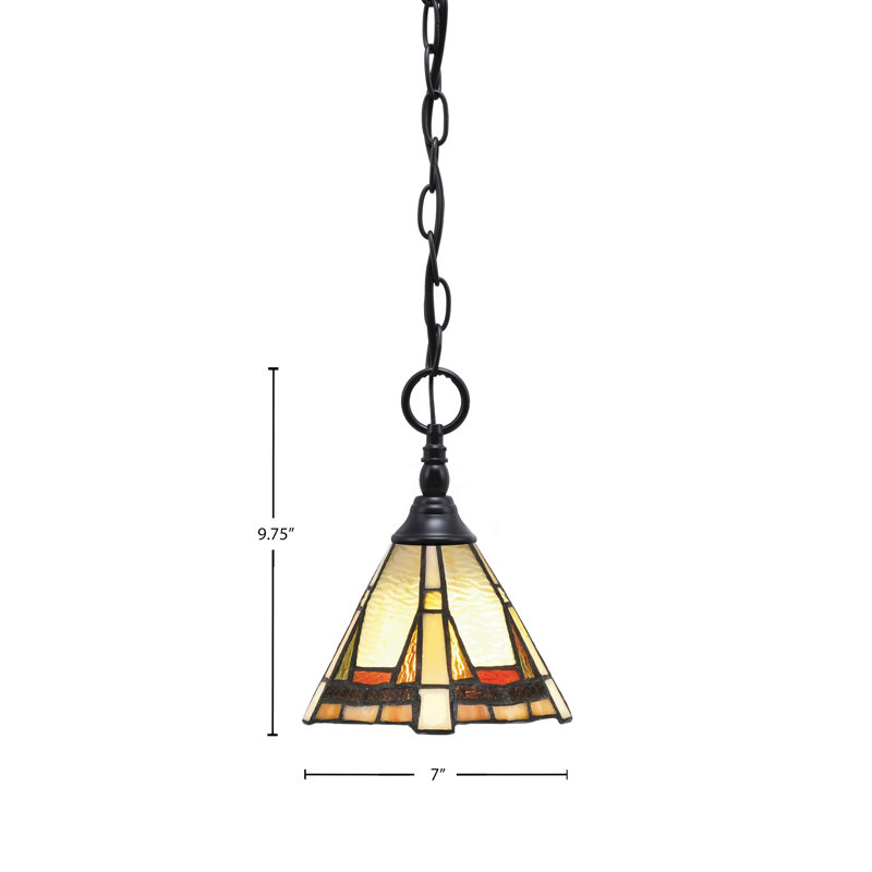 Mini-luminaire suspendu en chaîne avec verre, Noir mat
