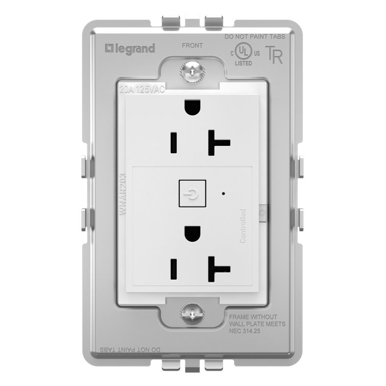 Adorne 20 Amp Plus Size Smart Outlet With Netatmo, Graphite