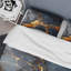 Ensemble de housse de couette à motif abstrait gris et or marbre gris IV-101242044