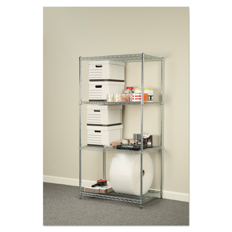 Versatile Silver Wire 4-Shelf Unit for Industrial & Commercial Use, 36x24x72