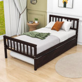 Twin Size Platform Bed Frame with Trundle