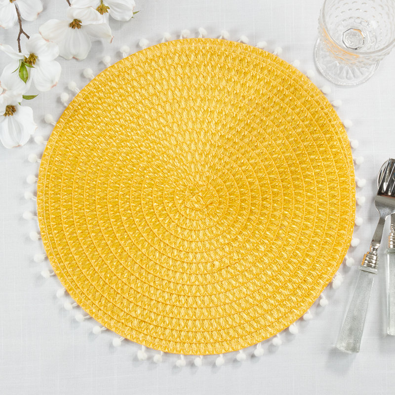 Napperon Mint Modern Pom Pom, Jaune