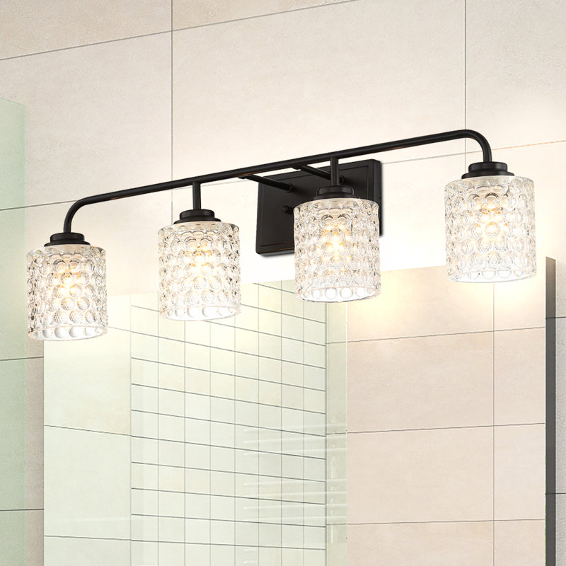 Éclairage de salle de bain à intensité variable 4 lumières Barth, Noir mat
